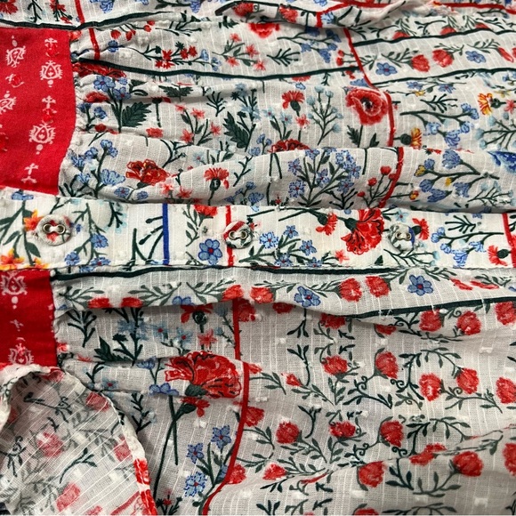 Anthropologie Let Me Be Mixed Print Bandana Top - Picture 9 of 14